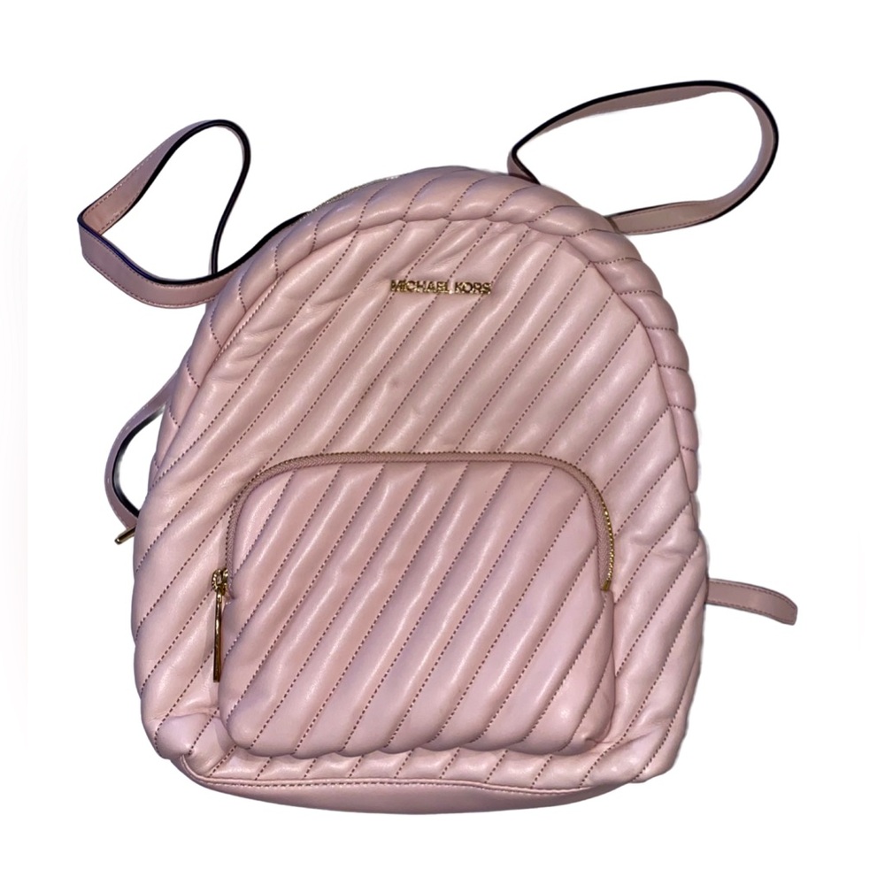 Michael Kors Light Pink Vegan Leather Backpack Purse